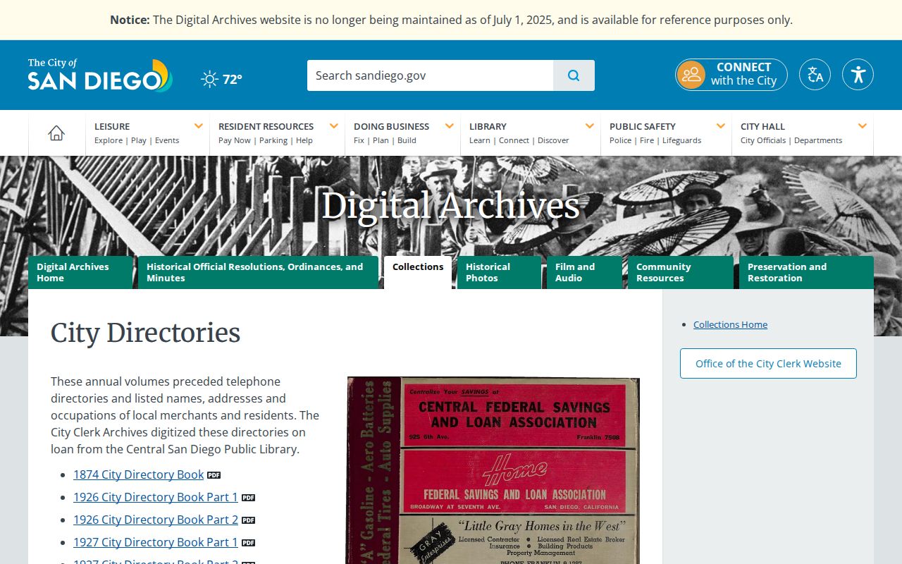 Encinitas people directories historical San Diego city and county directories